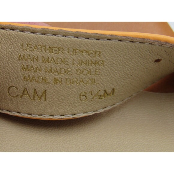 Womens 6.5 CAM Tan Leather Wedge T-Strap Sandals Antonio Melani Shoes Beach Boho - Picture 7 of 16